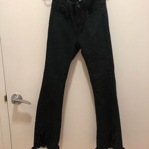 Black Cropped flared Jeans Oak + Fort